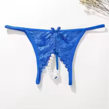 String Sexy en Dentelle avec Ouverture et Perles de Massage - Vue 2