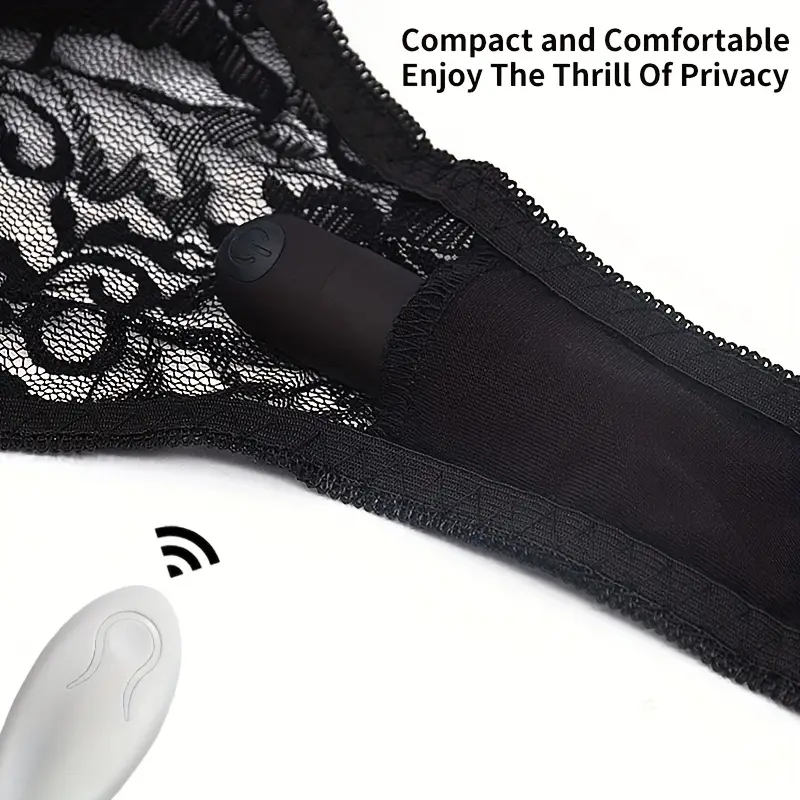 Mini string érotique en dentelle avec Œuf vibrant à fil et télécommande - Vue 4