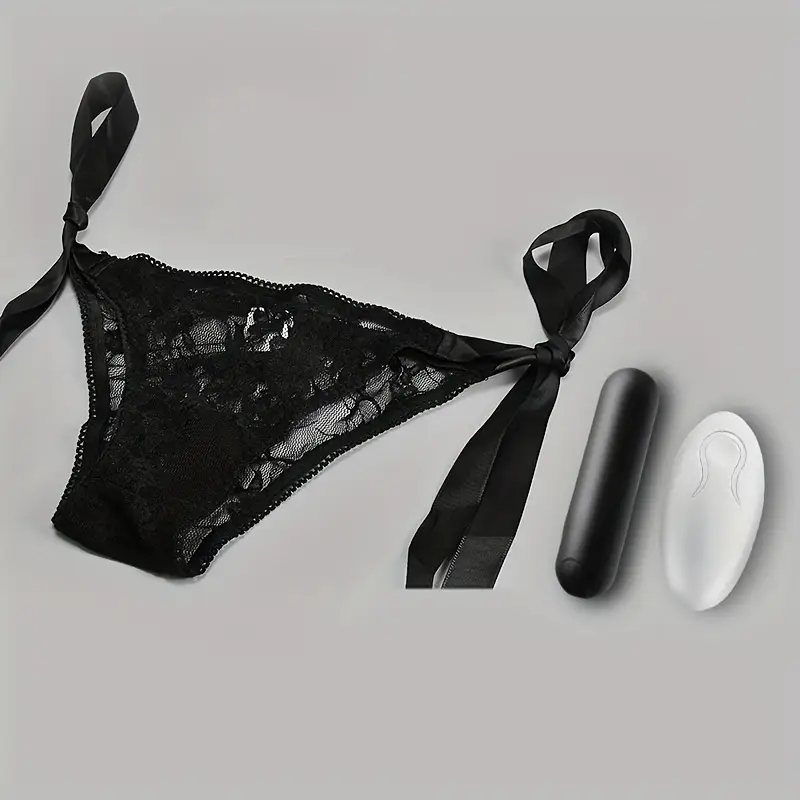 Mini string érotique en dentelle avec Œuf vibrant à fil et télécommande - Vue 5